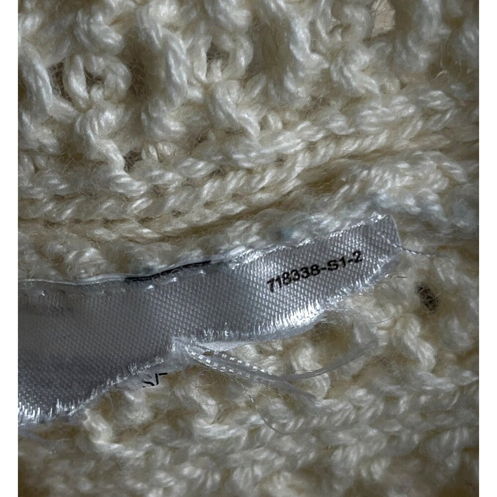 Gap Ivory Sweater Turtleneck 3D Texture Bobble Cable Cotton Wool Cottage Women S - Picture 6 of 10